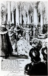 Die Krönung Karls VII. in Reims, um 1910